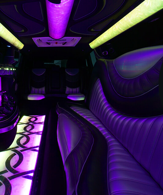 Party bus with fiber optic lights 